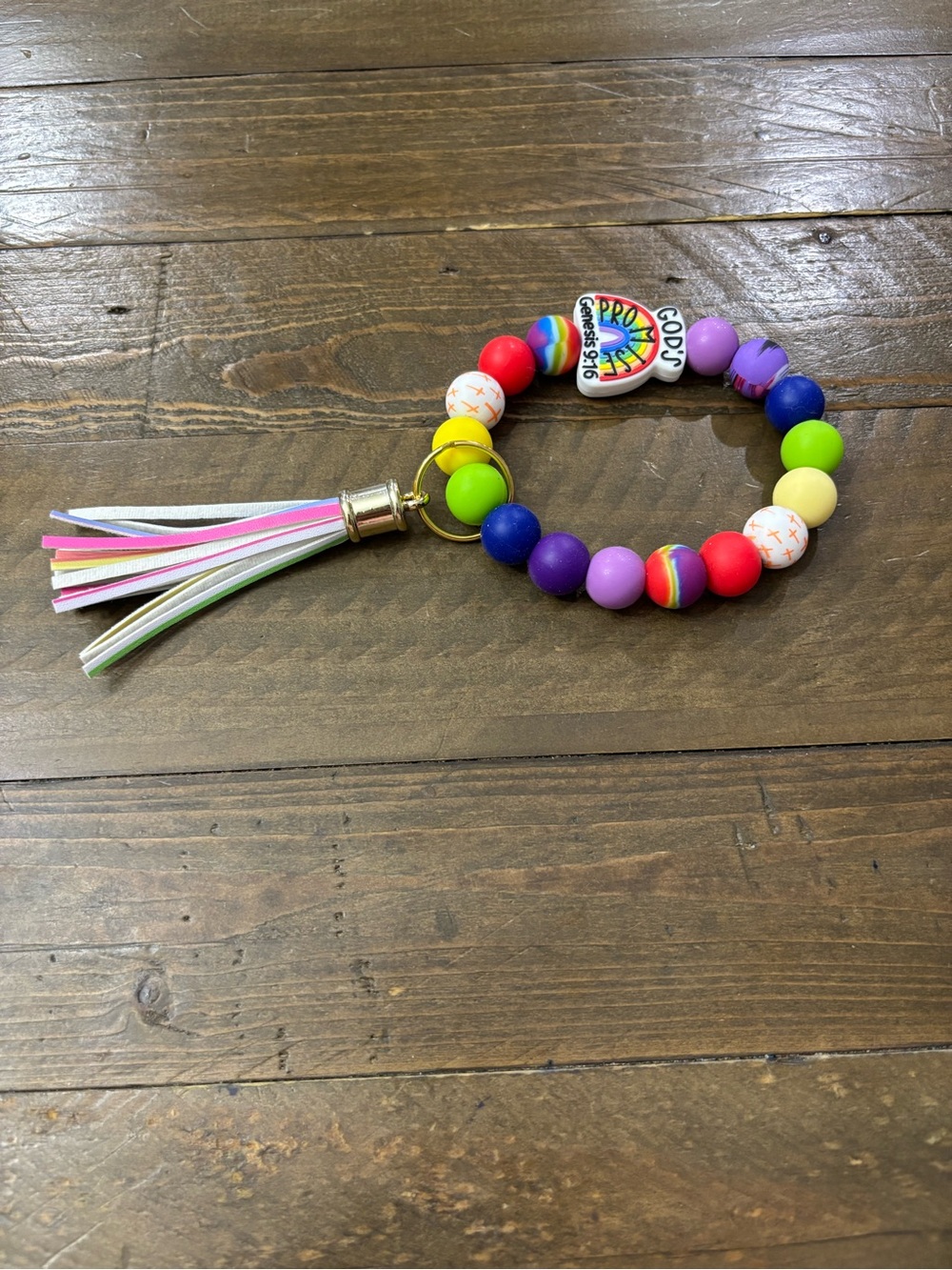 Silicone Beaded Wristlet Key Chain